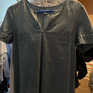 J Crew denim v-neck shirt size medium